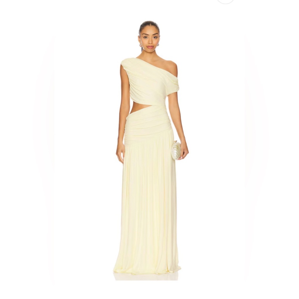 REVOLVE house of Harlow butter yellow gown